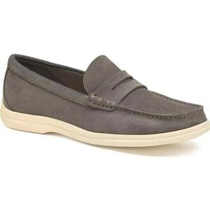 Johnston & Murphy Men's Shoes Loafers Boat Penny Casual Suede Slip On Grey 8.5
